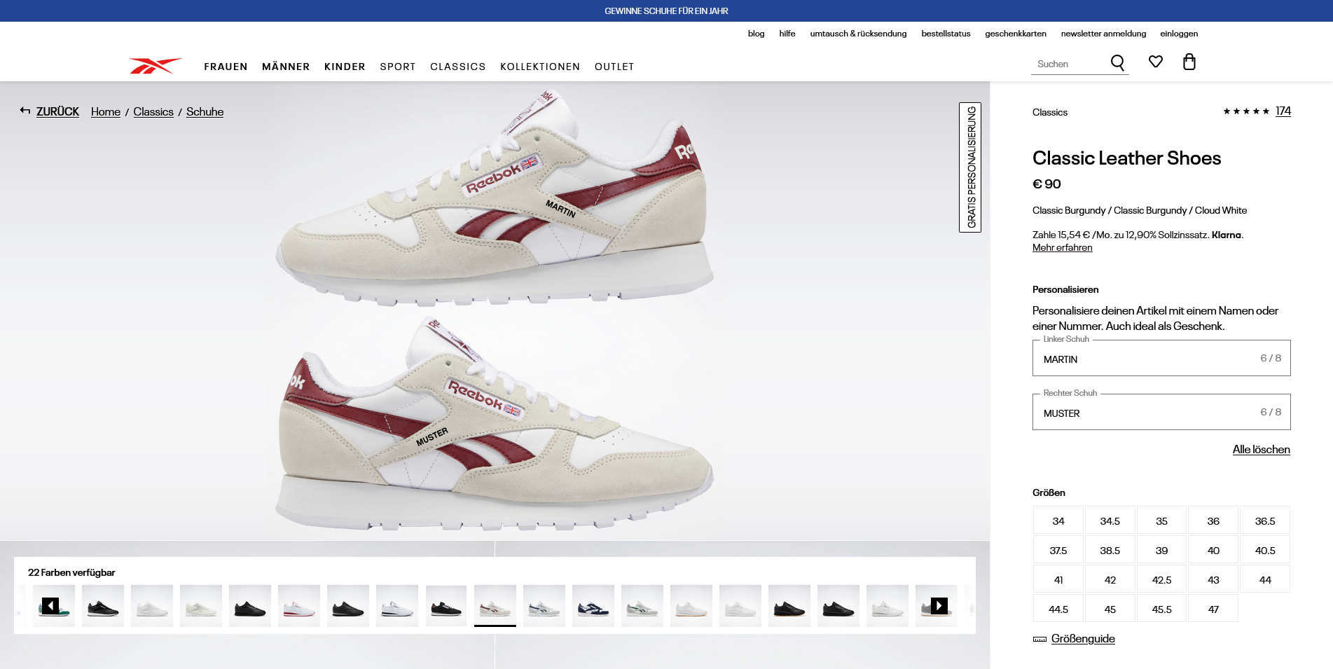 Reebok Schuhe Personalisieren